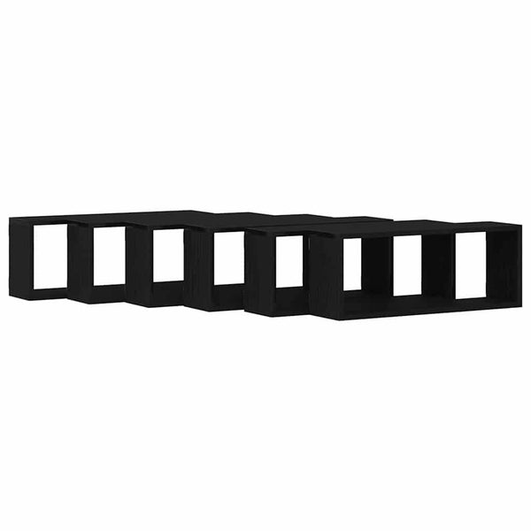 Prateleiras de Parede 6 pcs Carvalho preto 60 x 15 x 23 cm