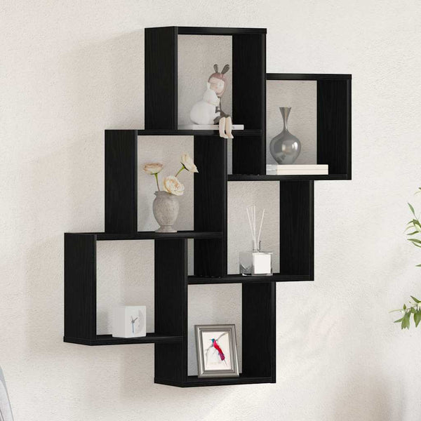 Prateleira de Parede Carvalho preto 78 x 15 x 92 cm