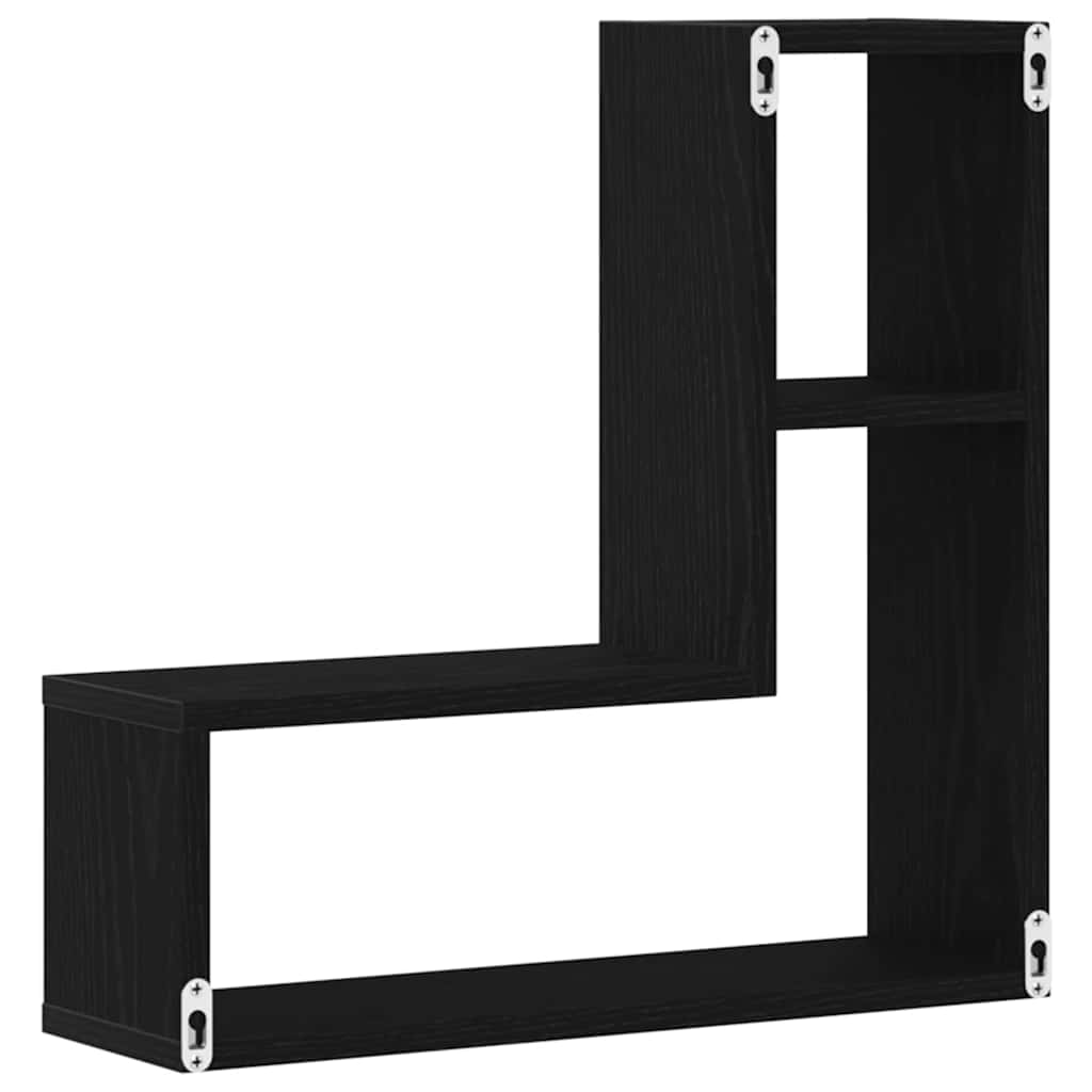 Prateleiras de Parede 2 pcs Carvalho preto 50 x 15 x 85 cm