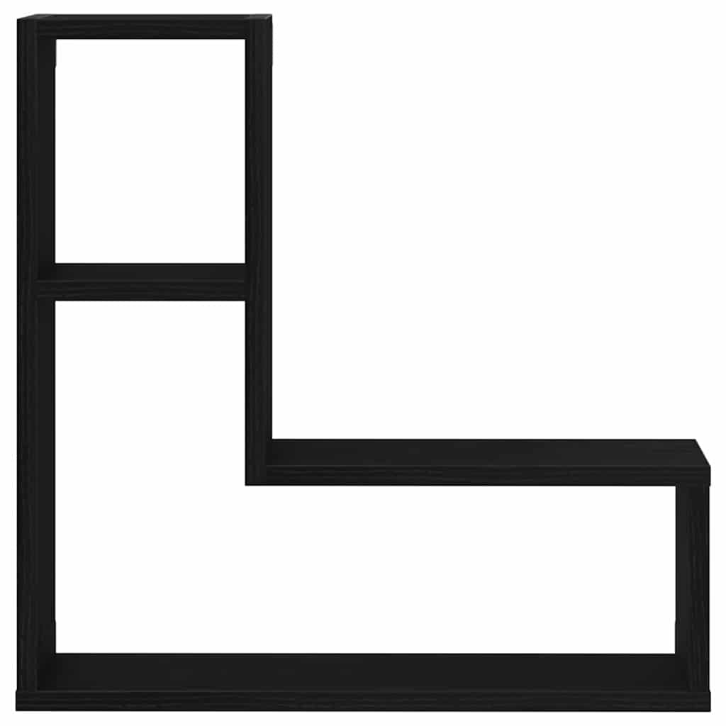 Prateleiras de Parede 2 pcs Carvalho preto 50 x 15 x 85 cm