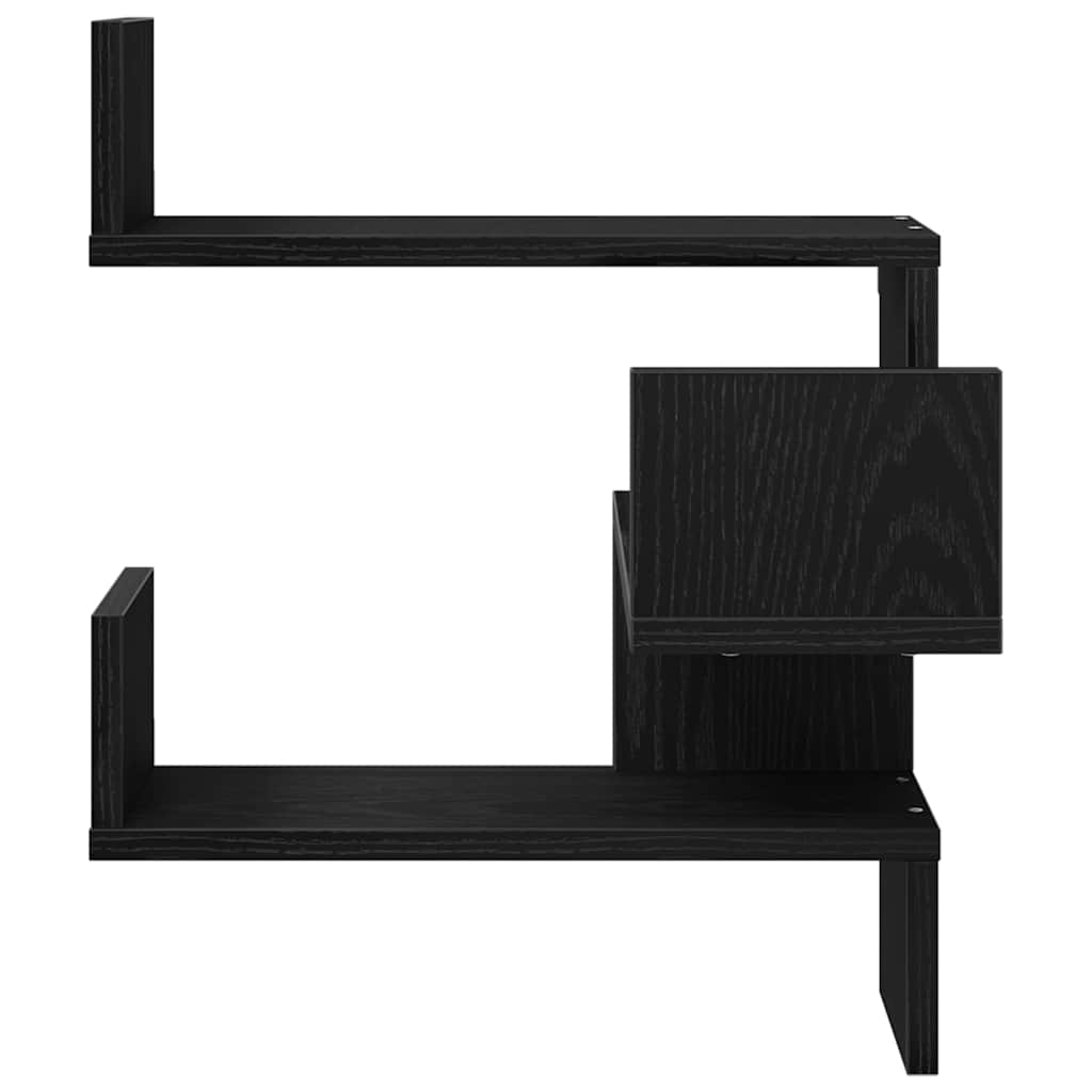 Estante de Canto de Parede com prateleira 2 pcs Carvalho preto