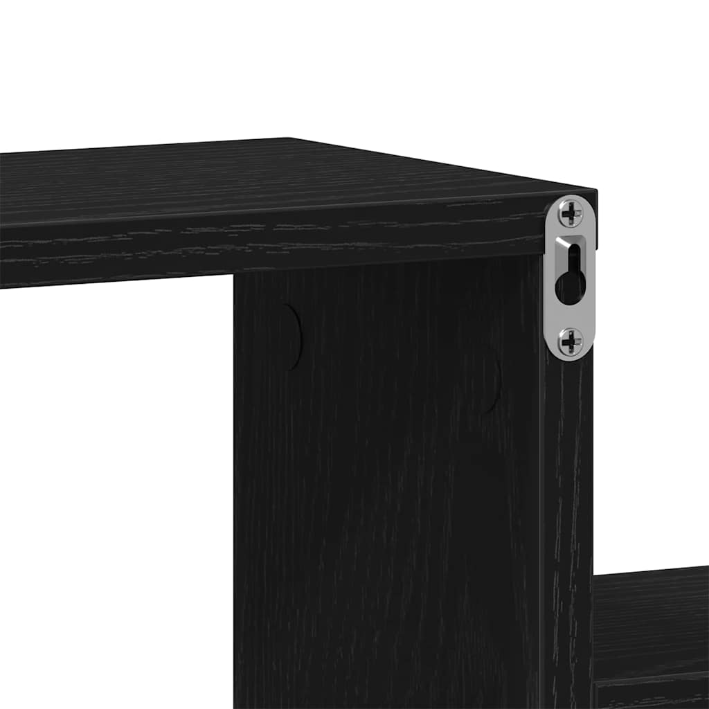 Prateleira Cubo de Parede Carvalho preto 80 x 15 x 78.5 cm
