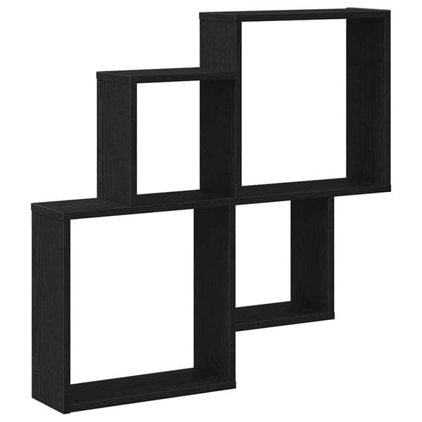 Prateleira Cubo de Parede Carvalho preto 80 x 15 x 78.5 cm