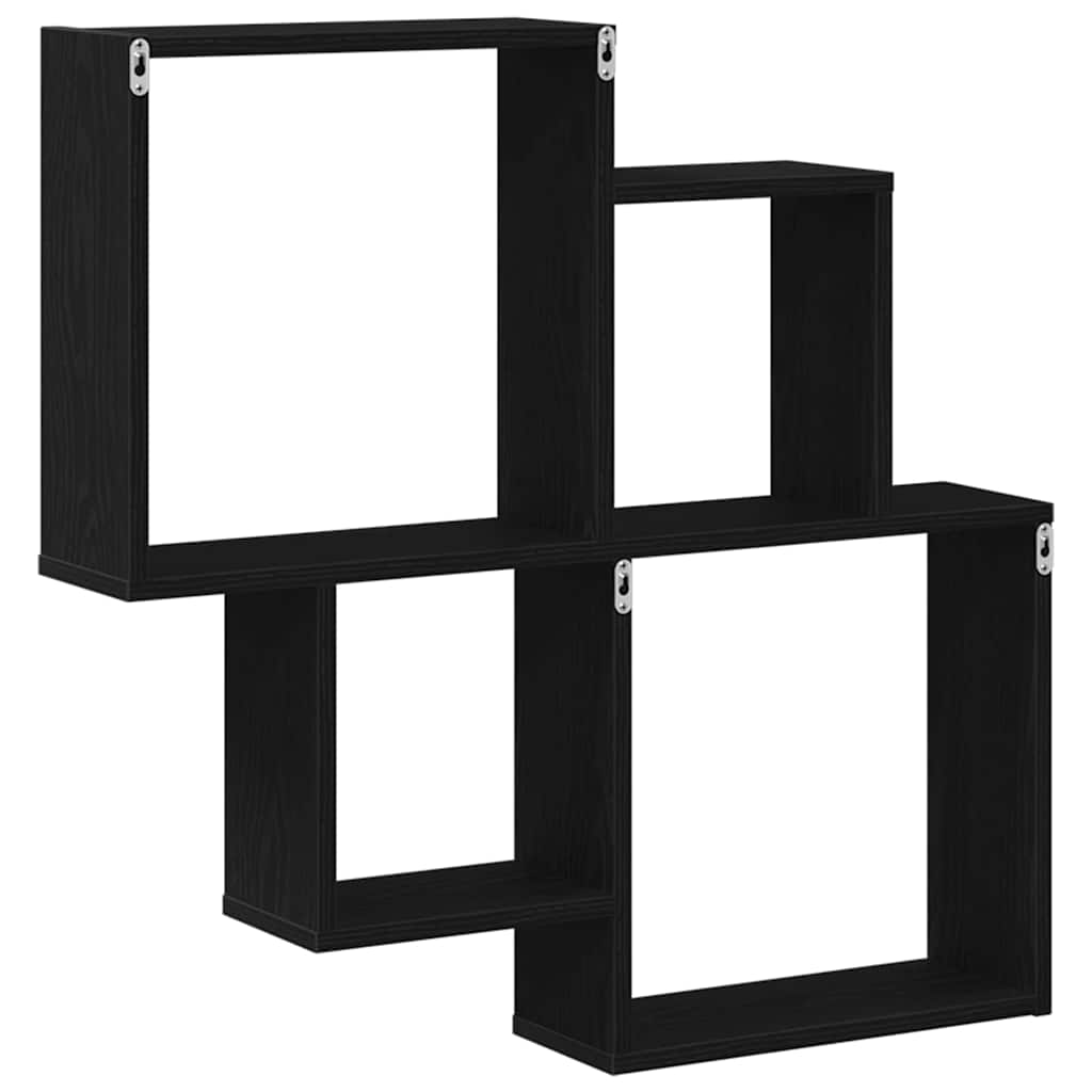 Prateleira Cubo de Parede Carvalho preto 80 x 15 x 78.5 cm