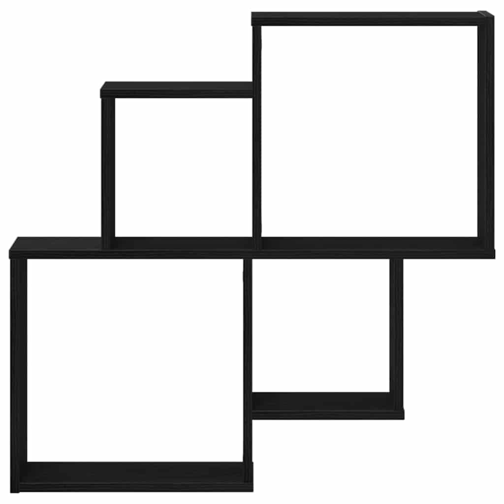 Prateleira Cubo de Parede Carvalho preto 80 x 15 x 78.5 cm