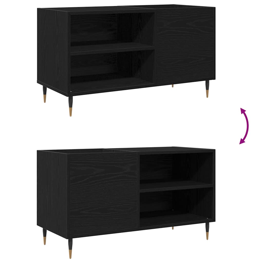 Armário para discos de vinil Carvalho preto 85 x 38 x 48 cm