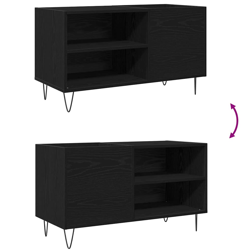 Armário para discos de vinil Carvalho preto 85 x 38 x 48 cm