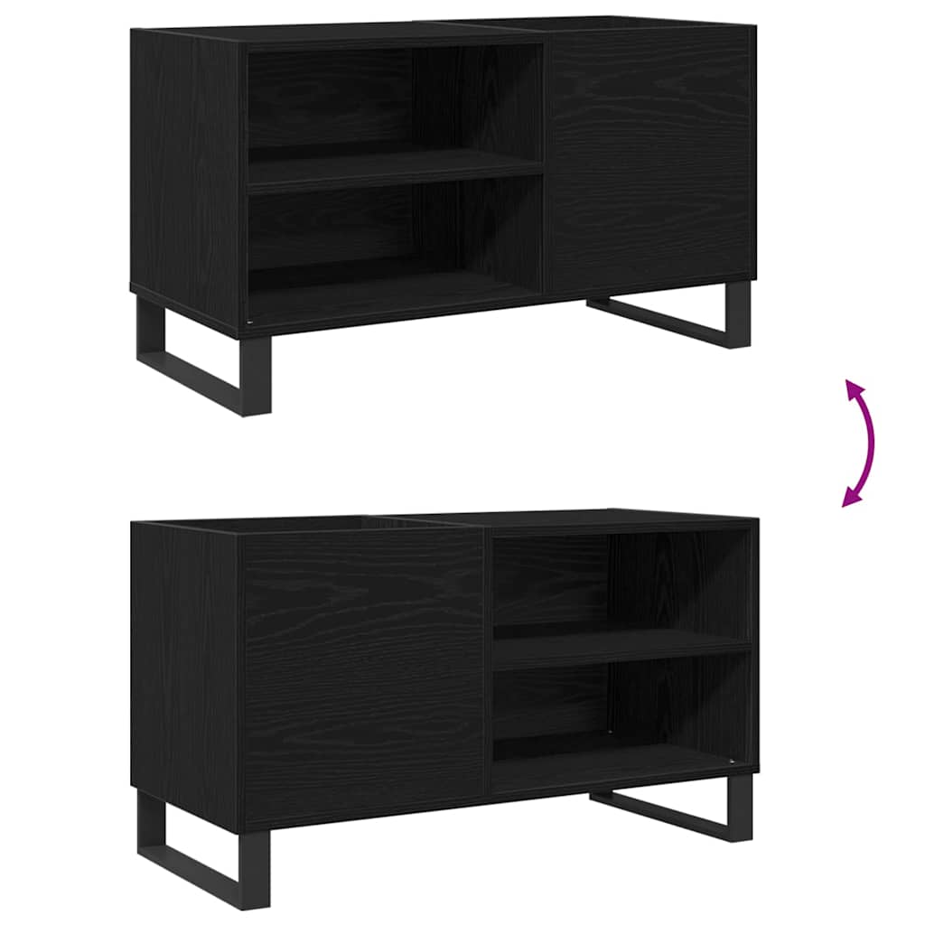 Armário para discos de vinil Carvalho preto 85 x 38 x 48 cm