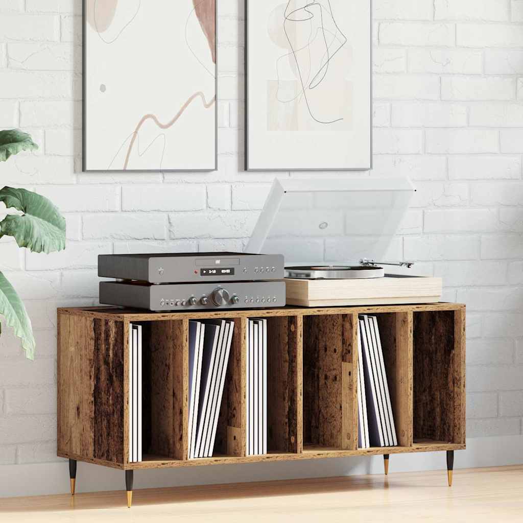 Armário para discos de vinil Madeira antiga 100 x 38 x 48 cm
