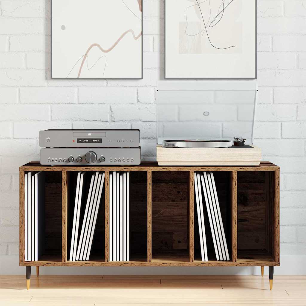 Armário para discos de vinil Madeira antiga 100 x 38 x 48 cm