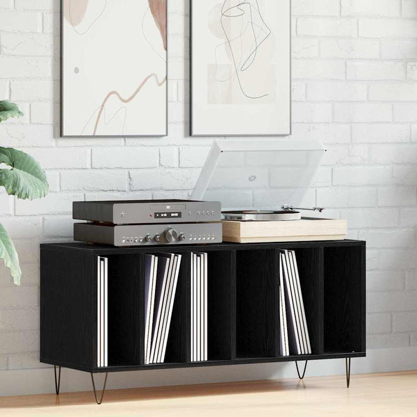 Armário para discos de vinil Carvalho preto 100 x 38 x 48 cm