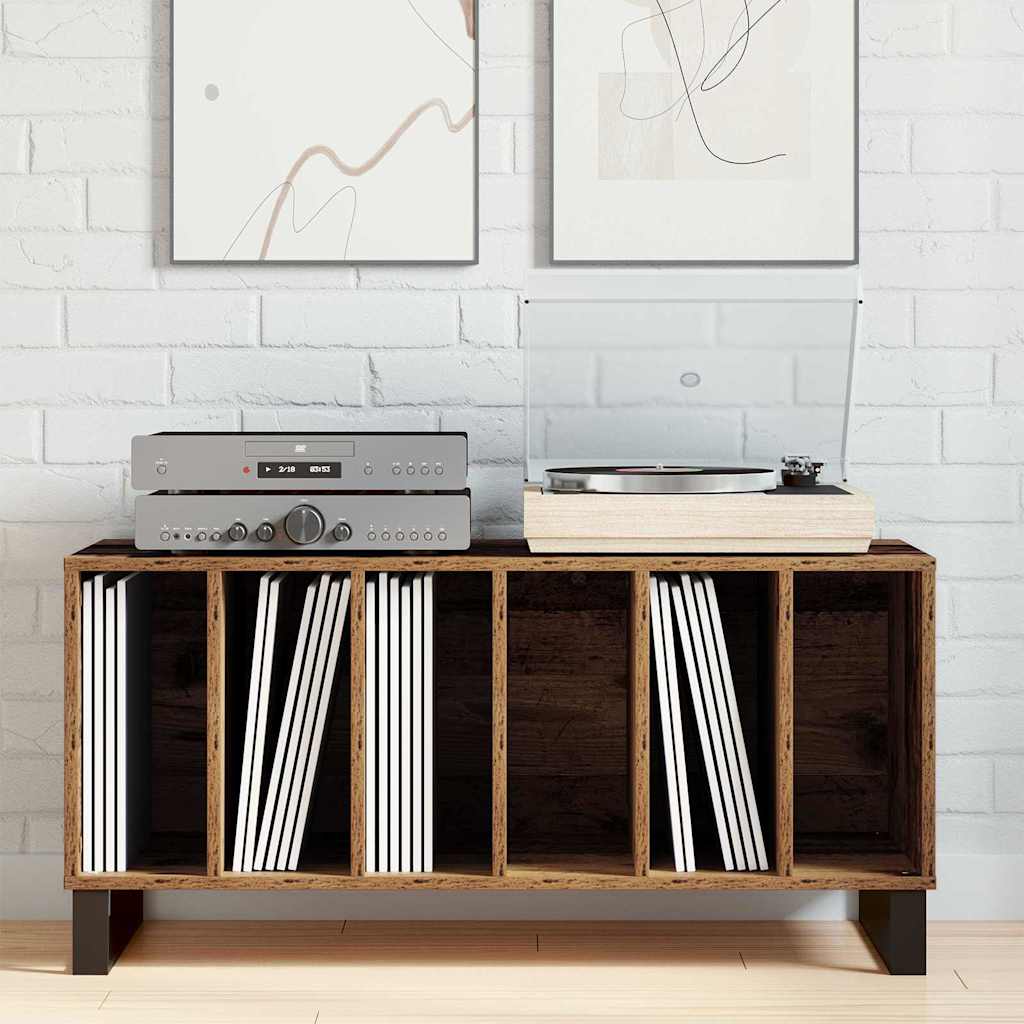 Armário para discos de vinil Madeira antiga 100 x 38 x 48 cm