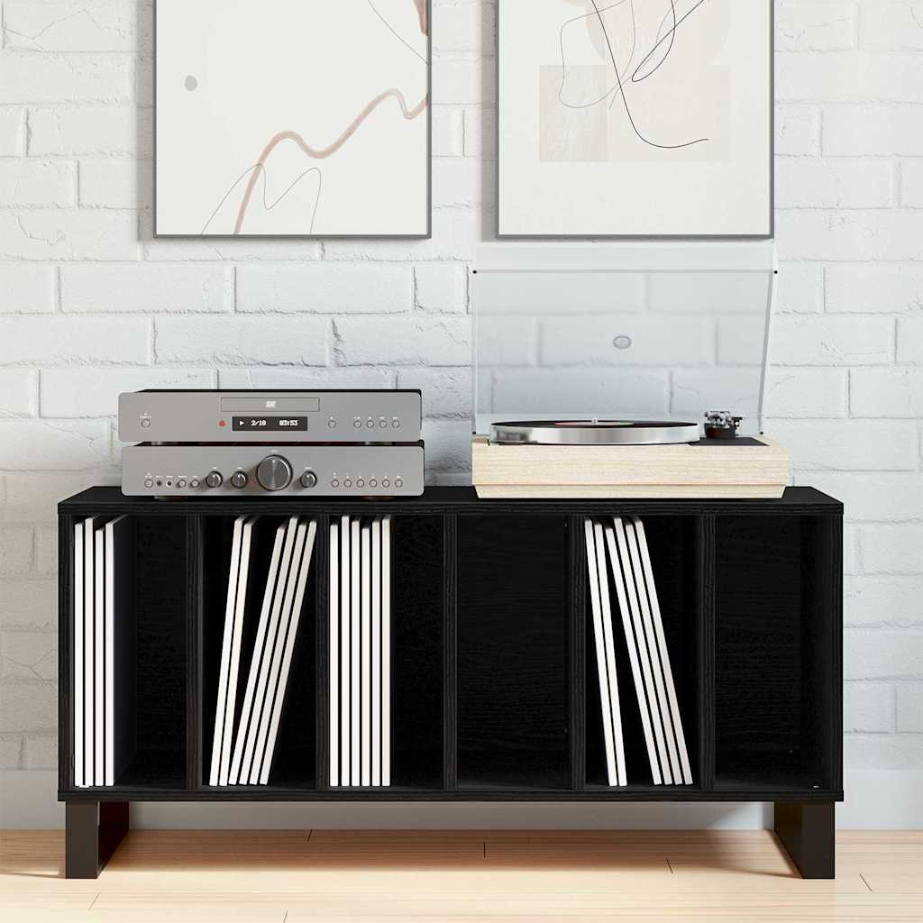 Armário para discos de vinil Carvalho preto 100 x 38 x 48 cm