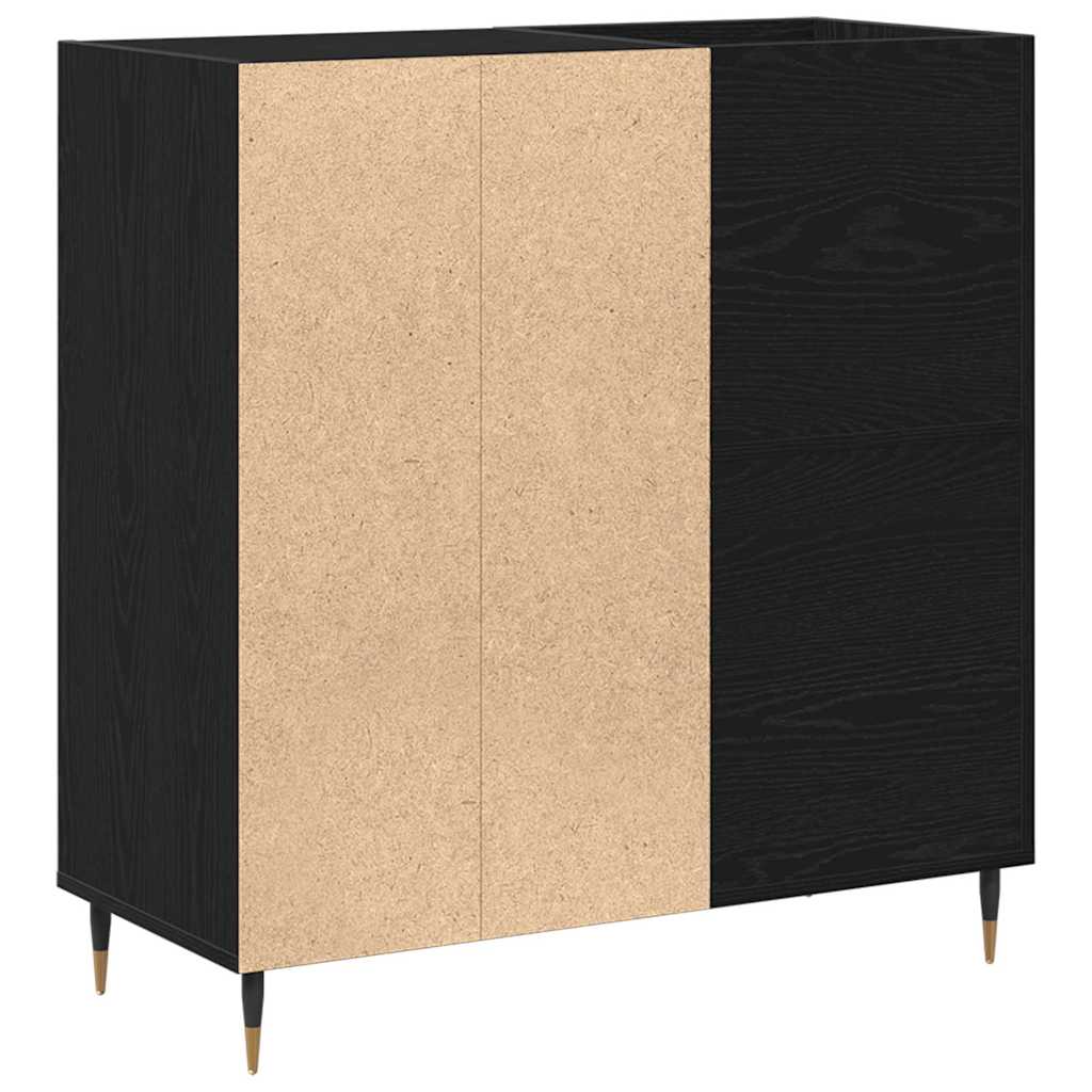 Armário para discos de vinil Carvalho preto 85 x 38 x 89 cm