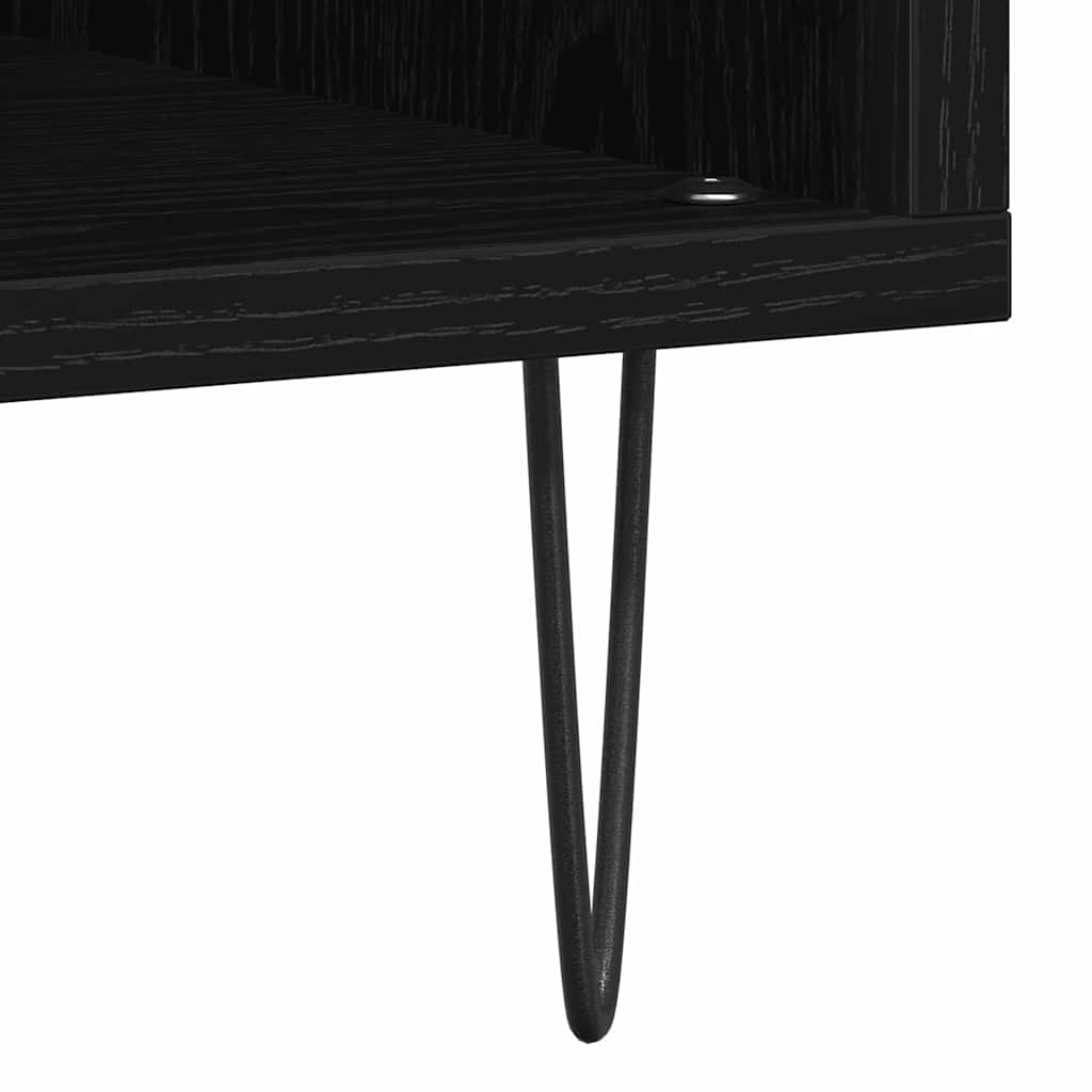 Armário para discos de vinil Carvalho preto 85 x 38 x 89 cm