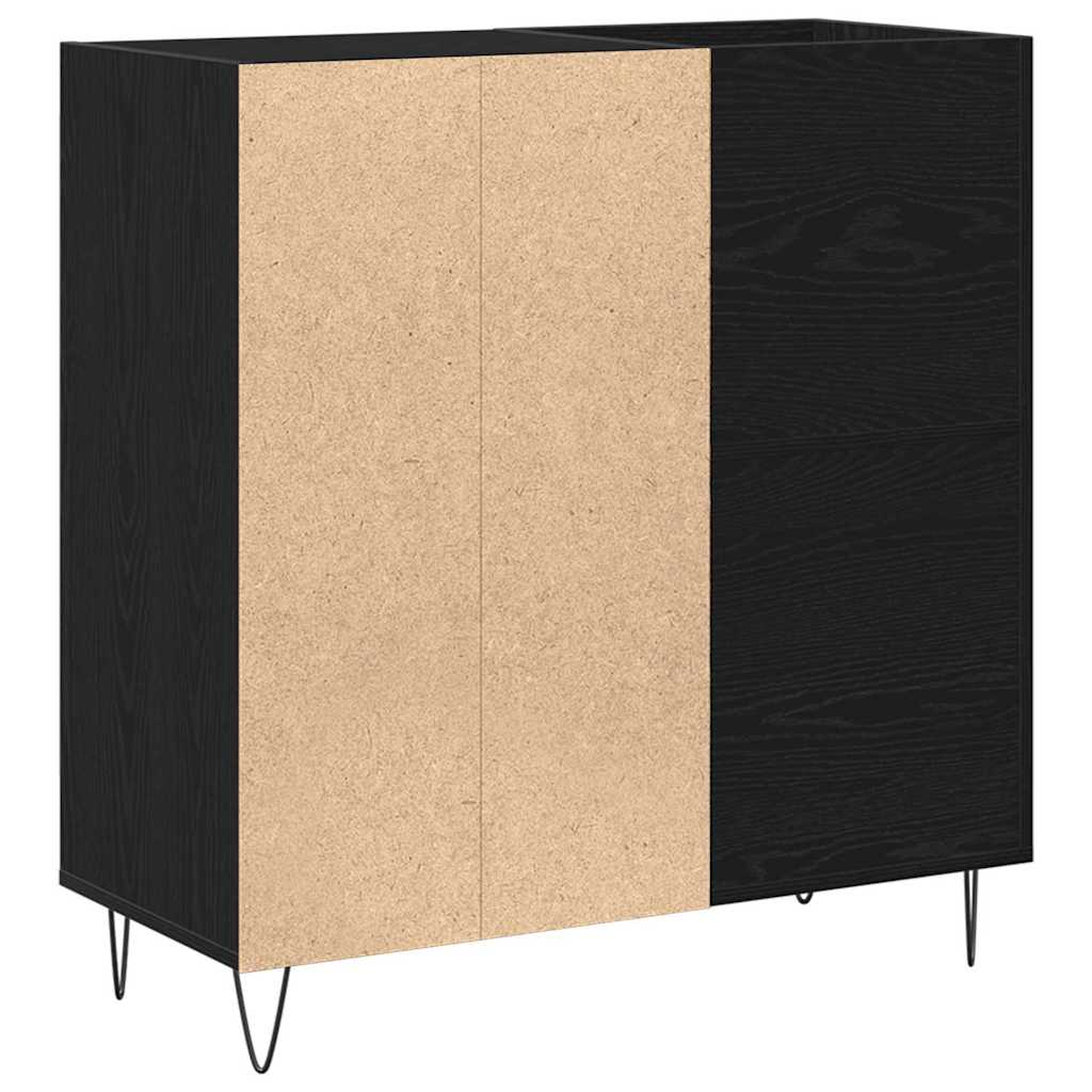 Armário para discos de vinil Carvalho preto 85 x 38 x 89 cm