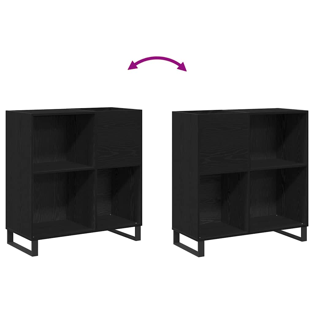 Armário para discos de vinil Carvalho preto 85 x 38 x 89 cm