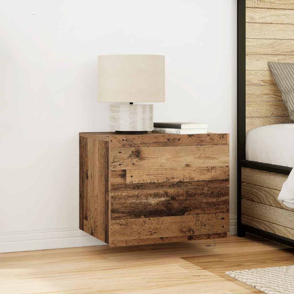 Armário de Cama Montado na Parede with 2 pcs Madeira antiga
