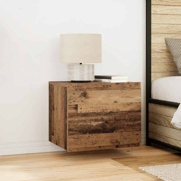 Armário de Cama Montado na Parede with 2 pcs Madeira antiga