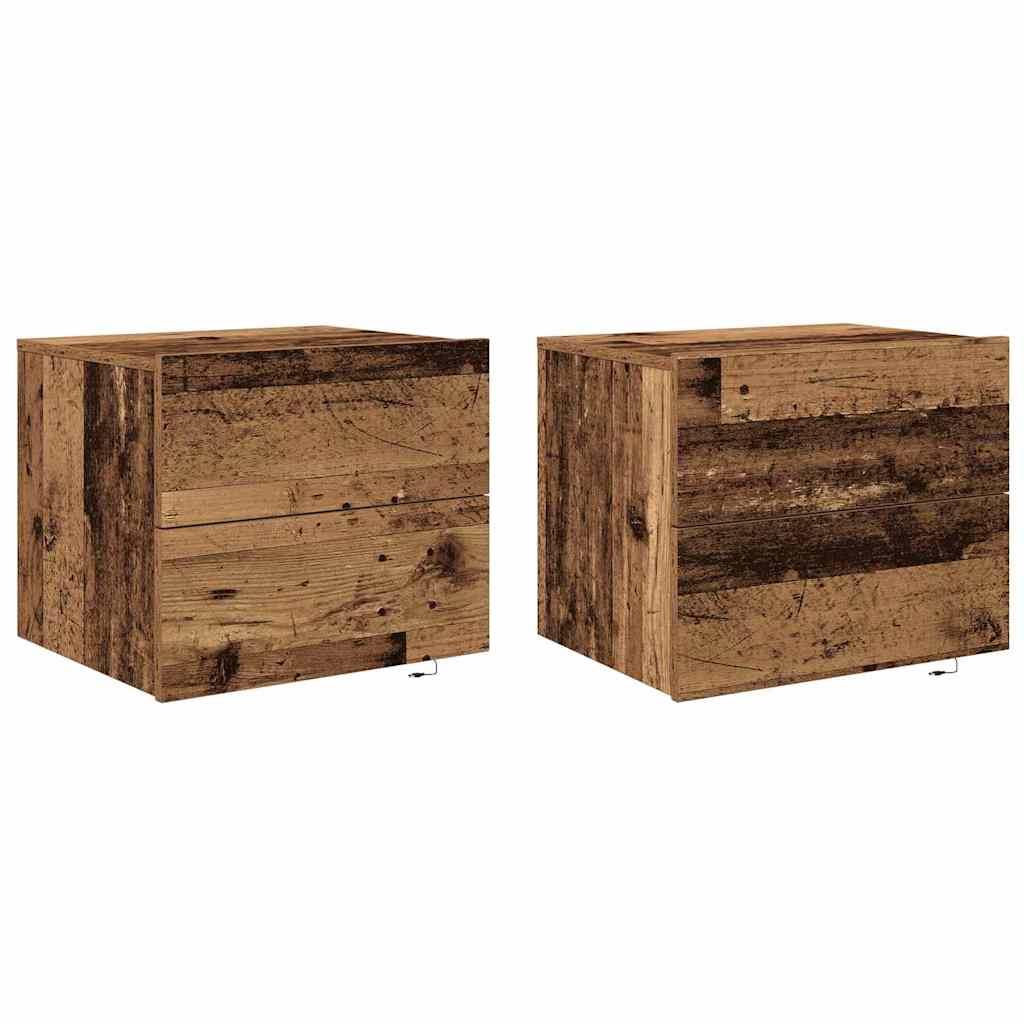 Armário de Cama Montado na Parede with 2 pcs Madeira antiga