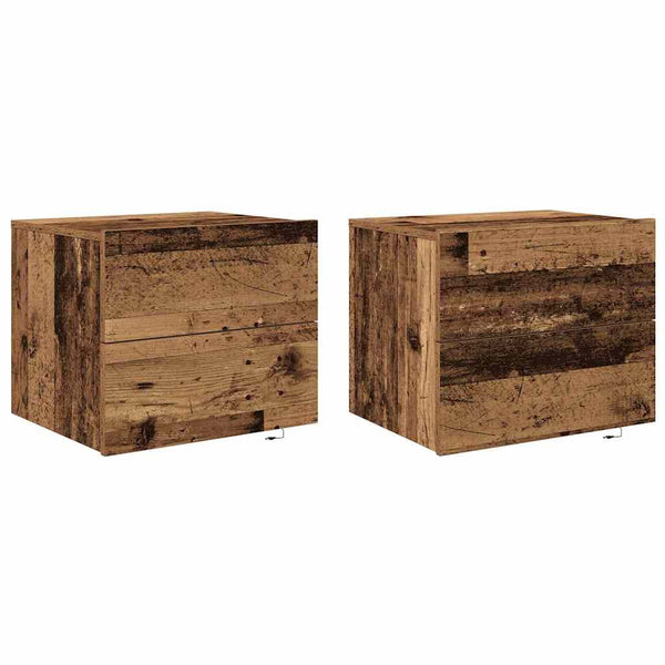 Armário de Cama Montado na Parede with 2 pcs Madeira antiga