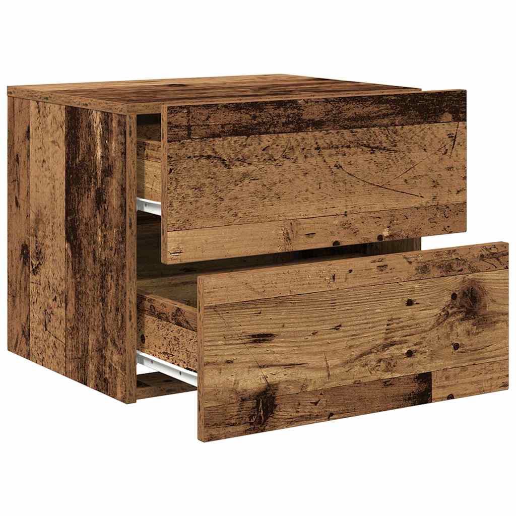 Armário de Cama Montado na Parede with 2 pcs Madeira antiga