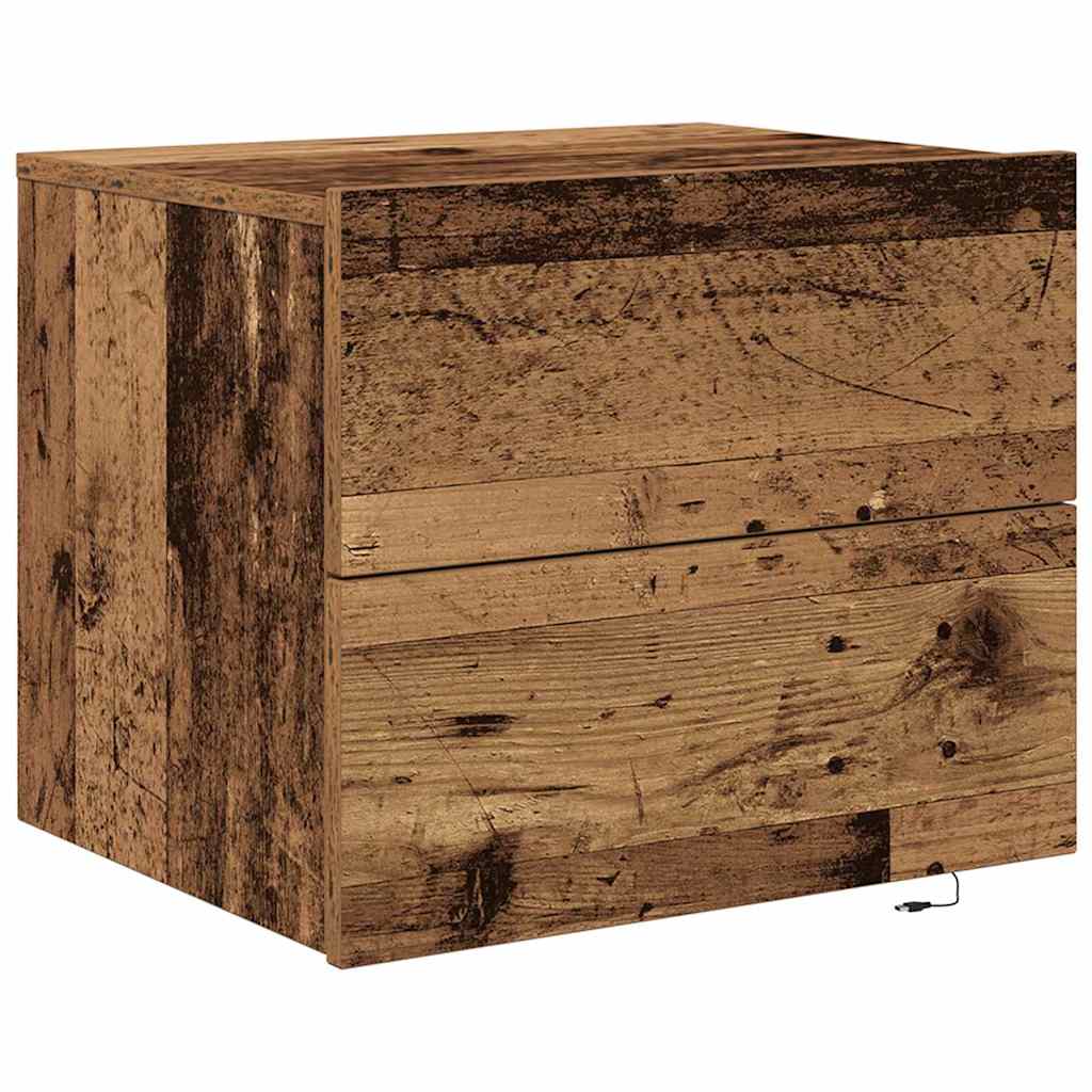 Armário de Cama Montado na Parede with 2 pcs Madeira antiga