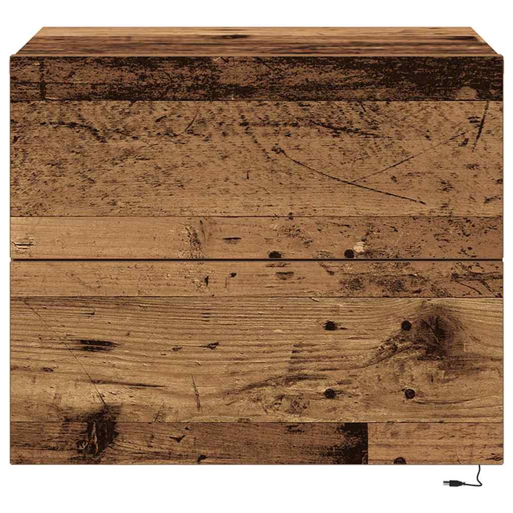 Armário de Cama Montado na Parede with 2 pcs Madeira antiga