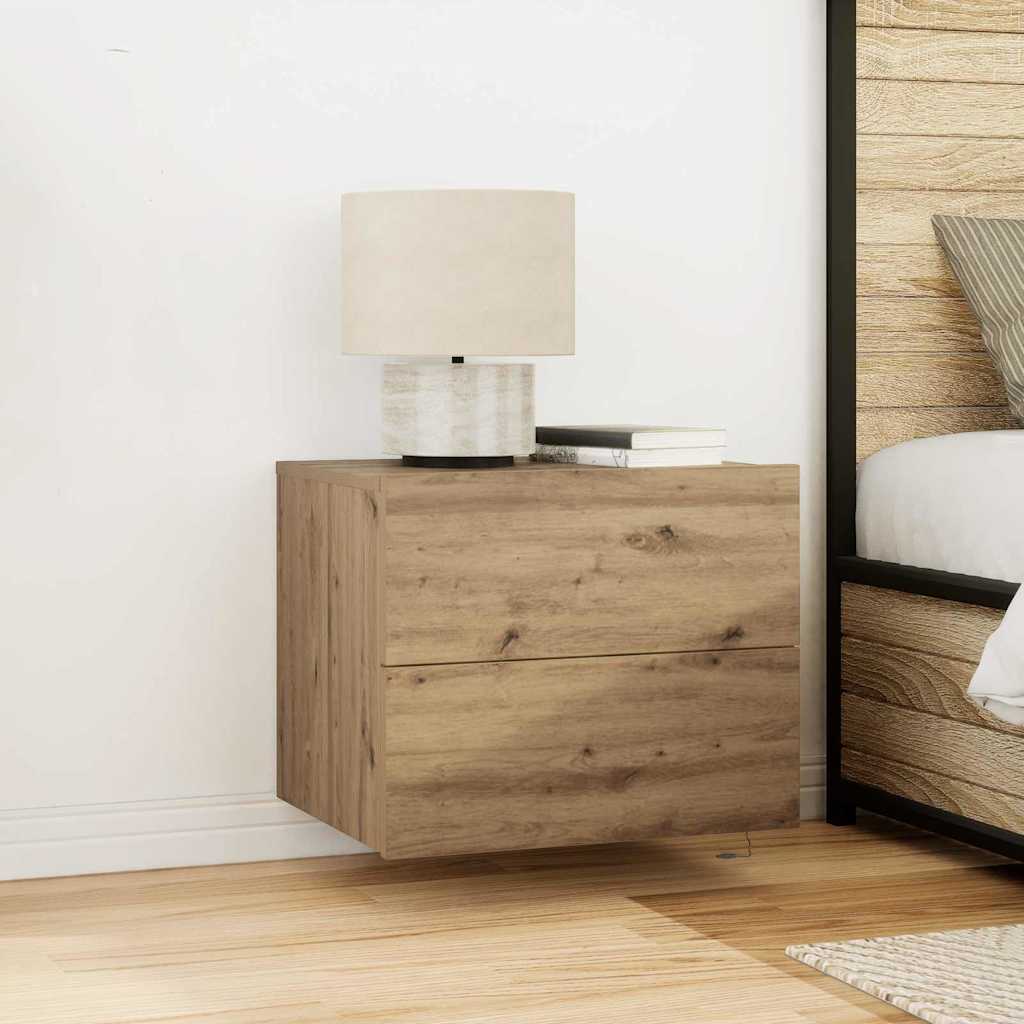 Armário de Cama Montado na Parede 2 pcs carvalho artisiano
