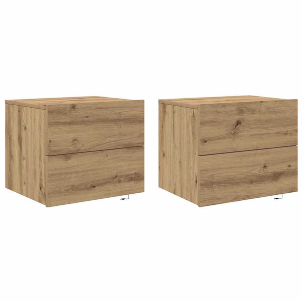 Armário de Cama Montado na Parede 2 pcs carvalho artisiano