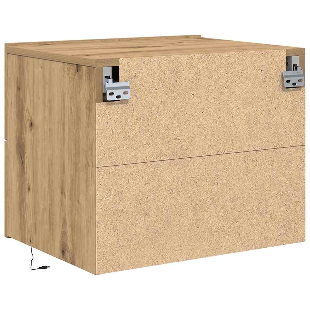 Armário de Cama Montado na Parede 2 pcs carvalho artisiano