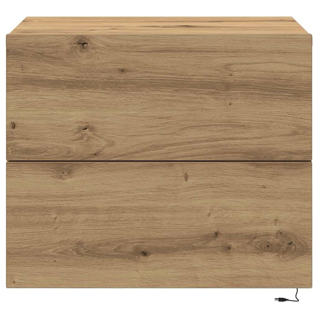 Armário de Cama Montado na Parede 2 pcs carvalho artisiano