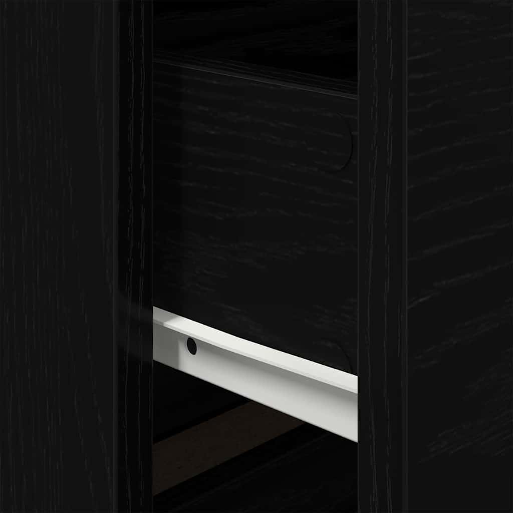 Armário de Cama Montado na Parede with 2 pcs Carvalho preto