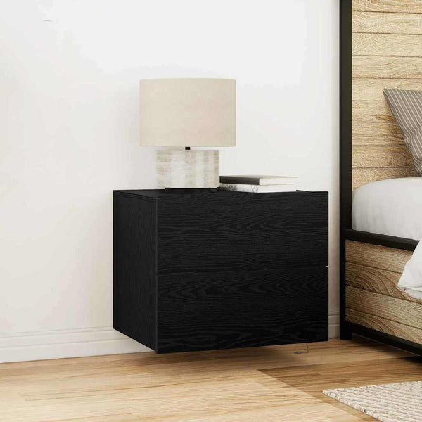 Armário de Cama Montado na Parede with 2 pcs Carvalho preto