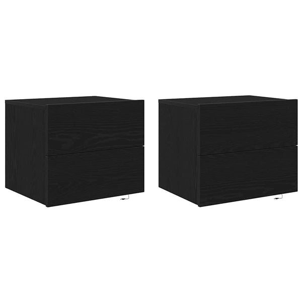 Armário de Cama Montado na Parede with 2 pcs Carvalho preto