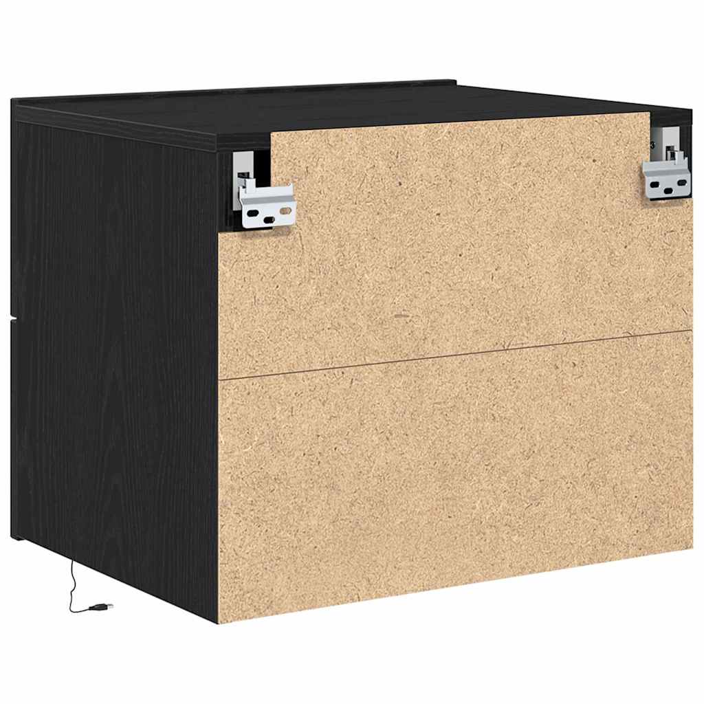 Armário de Cama Montado na Parede with 2 pcs Carvalho preto