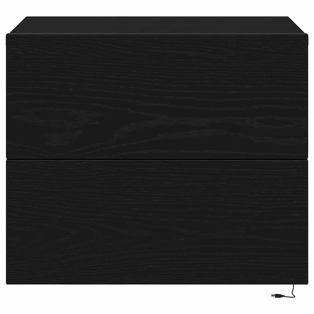 Armário de Cama Montado na Parede with 2 pcs Carvalho preto