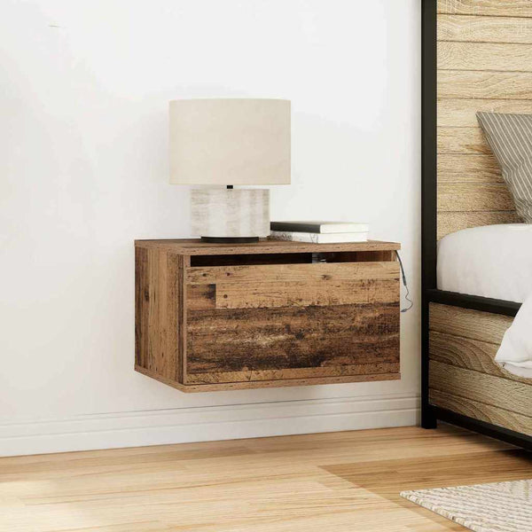 Armário de Cama Montado na Parede with 2 pcs Madeira antiga