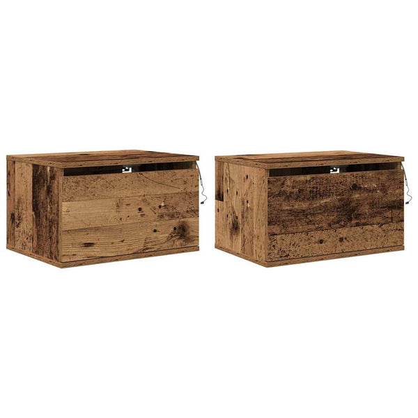Armário de Cama Montado na Parede with 2 pcs Madeira antiga