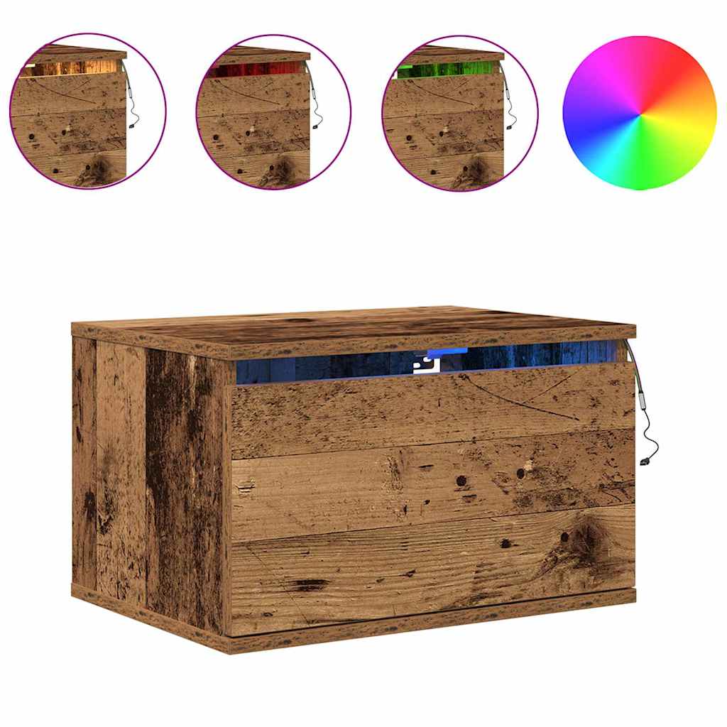 Armário de Cama Montado na Parede with 2 pcs Madeira antiga