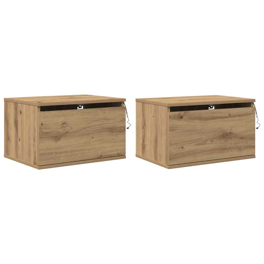 Armário de Cama Montado na Parede 2 pcs carvalho artisiano