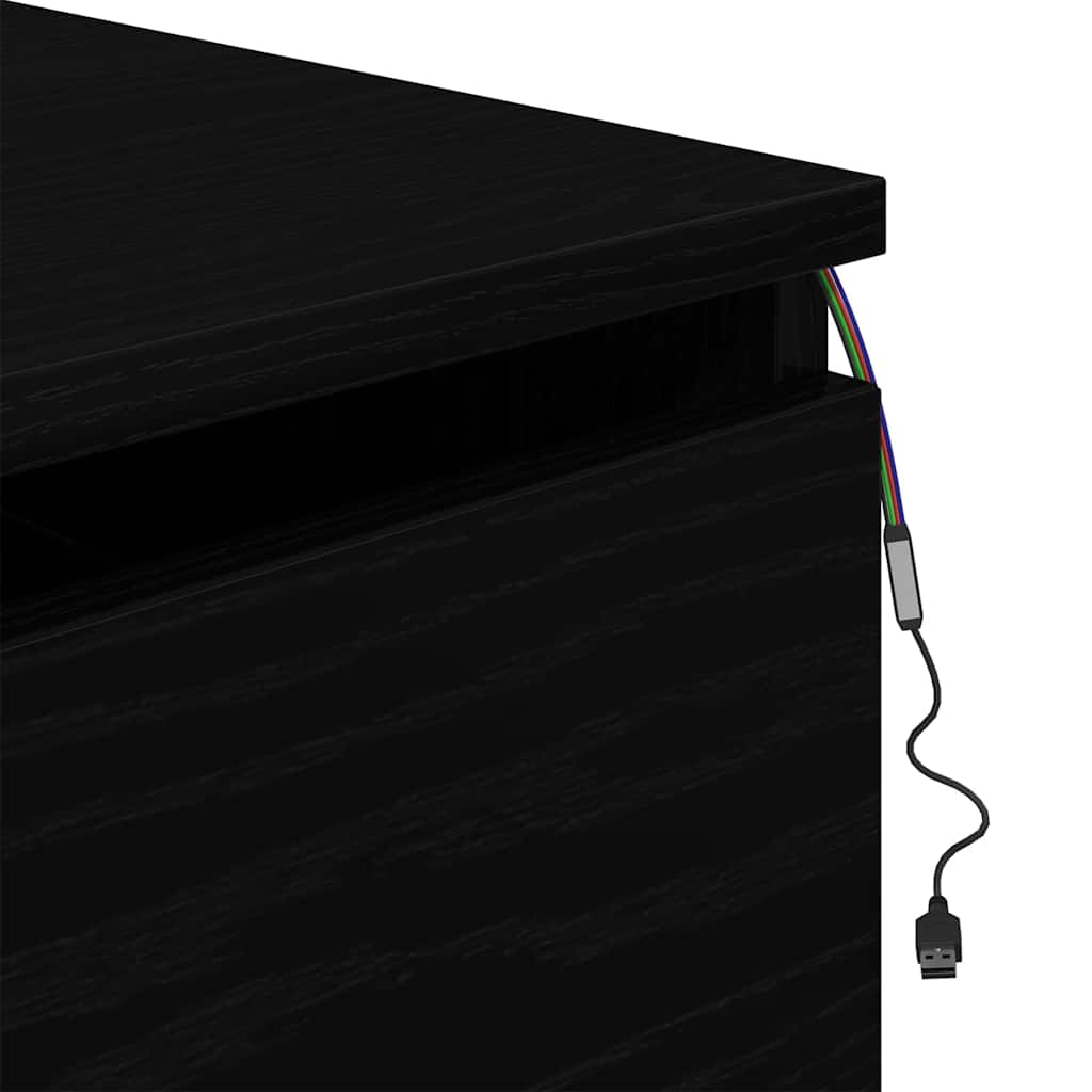 Armário de Cama Montado na Parede with 2 pcs Carvalho preto