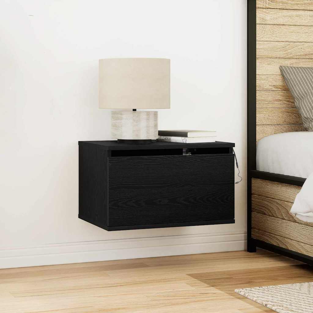 Armário de Cama Montado na Parede with 2 pcs Carvalho preto