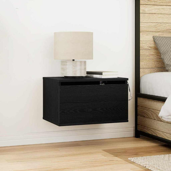 Armário de Cama Montado na Parede with 2 pcs Carvalho preto