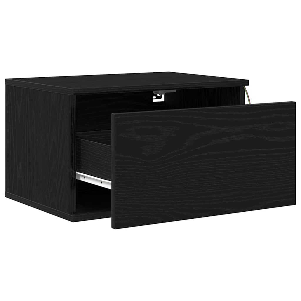 Armário de Cama Montado na Parede with 2 pcs Carvalho preto