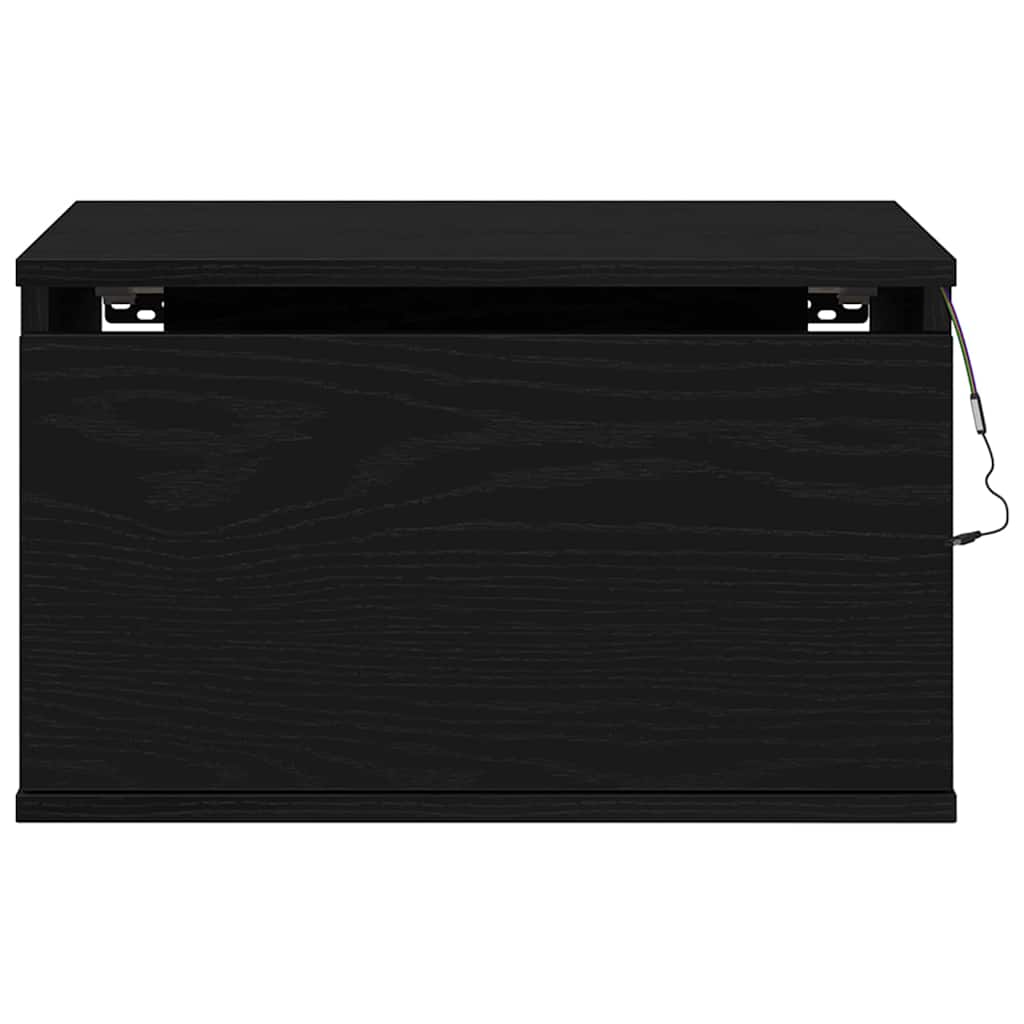 Armário de Cama Montado na Parede with 2 pcs Carvalho preto
