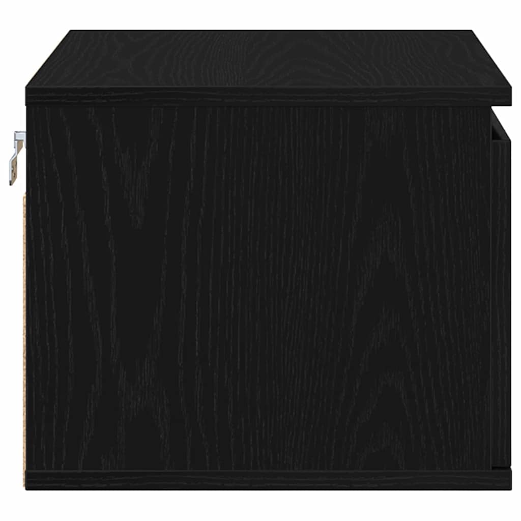 Armário de Cama Montado na Parede with 2 pcs Carvalho preto