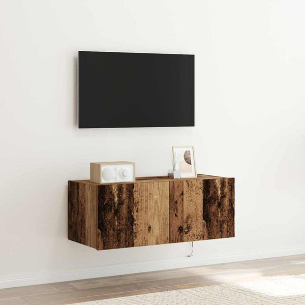 Armário de TV de Parede Madeira antiga 80 x 35 x 31 cm