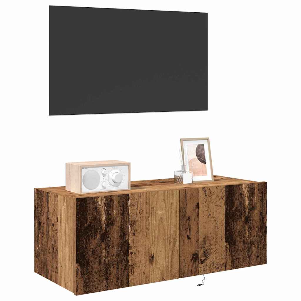 Armário de TV de Parede Madeira antiga 80 x 35 x 31 cm