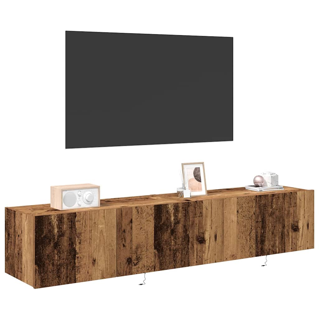 Armário de TV de Parede Madeira antiga 80 x 35 x 31 cm